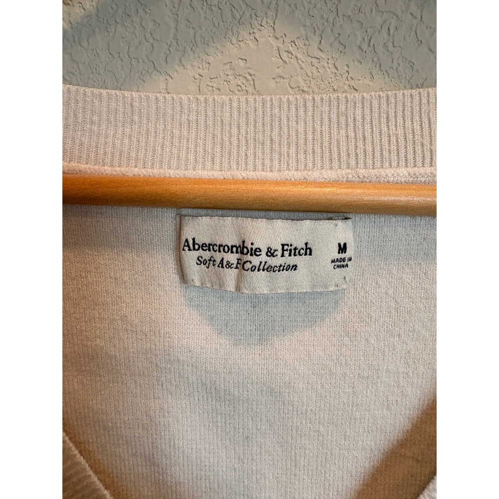 Abercrombie & Fitch Soft AF Collection Cream V-Neck Oversized Sweater Womens M - Picture 2 of 7